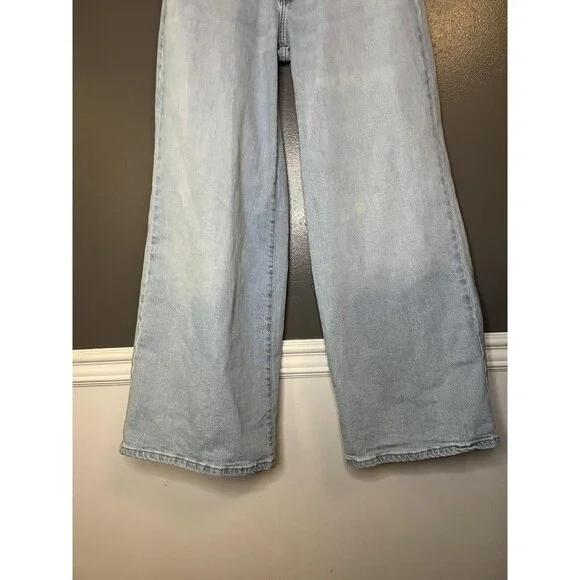 A New Day Jeans Womens 6 28R Light Wash Wide Leg Stretch Denim Blue Casual - Picture 3 of 8